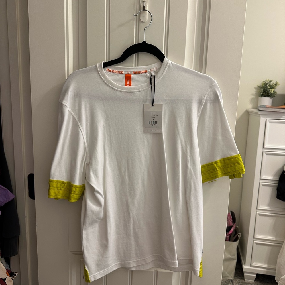 RÆBURN White Tee with Yellow Accents
